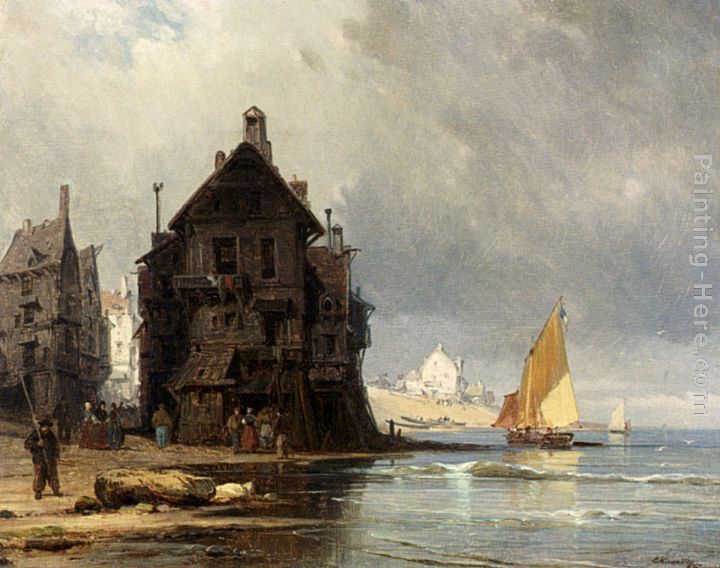 A Coastal Scene In Normandy painting - Charles Euphrasie Kuwasseg A Coastal Scene In Normandy art painting